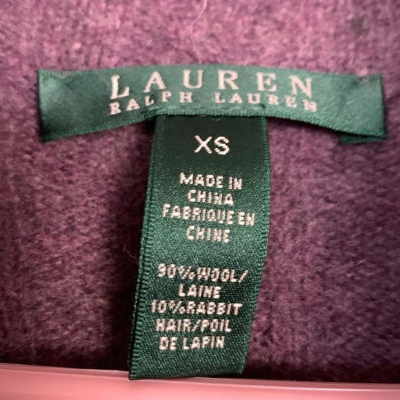 Lauren Ralph Lauren heather, wool blend  cardigan w front pockets - Picture 5 of 5